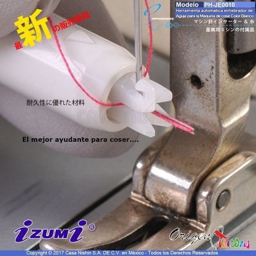 PH-JE0010 Herramienta automática enhebrador de Aguja para la Máquina de coser Color.Blanco Origen Taiwán
