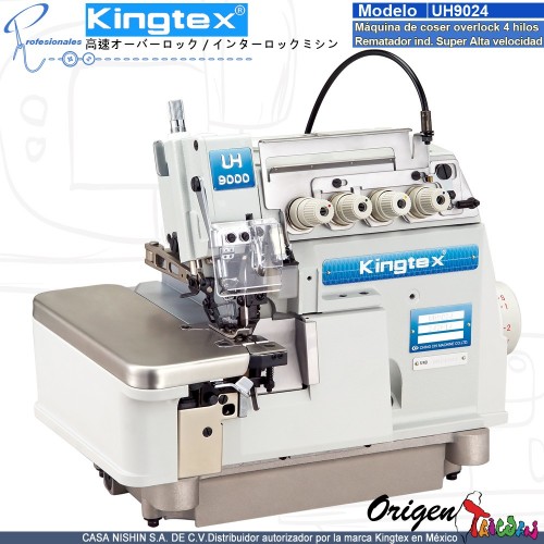 UH-9024-242-M14 Máquina de coser Overlock 4 hilos Rematador industrial super alta velocidad marca Kingtex