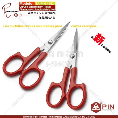 TA-PIN-1553 Tijeras Curved Embroidery p/cortes cercanos